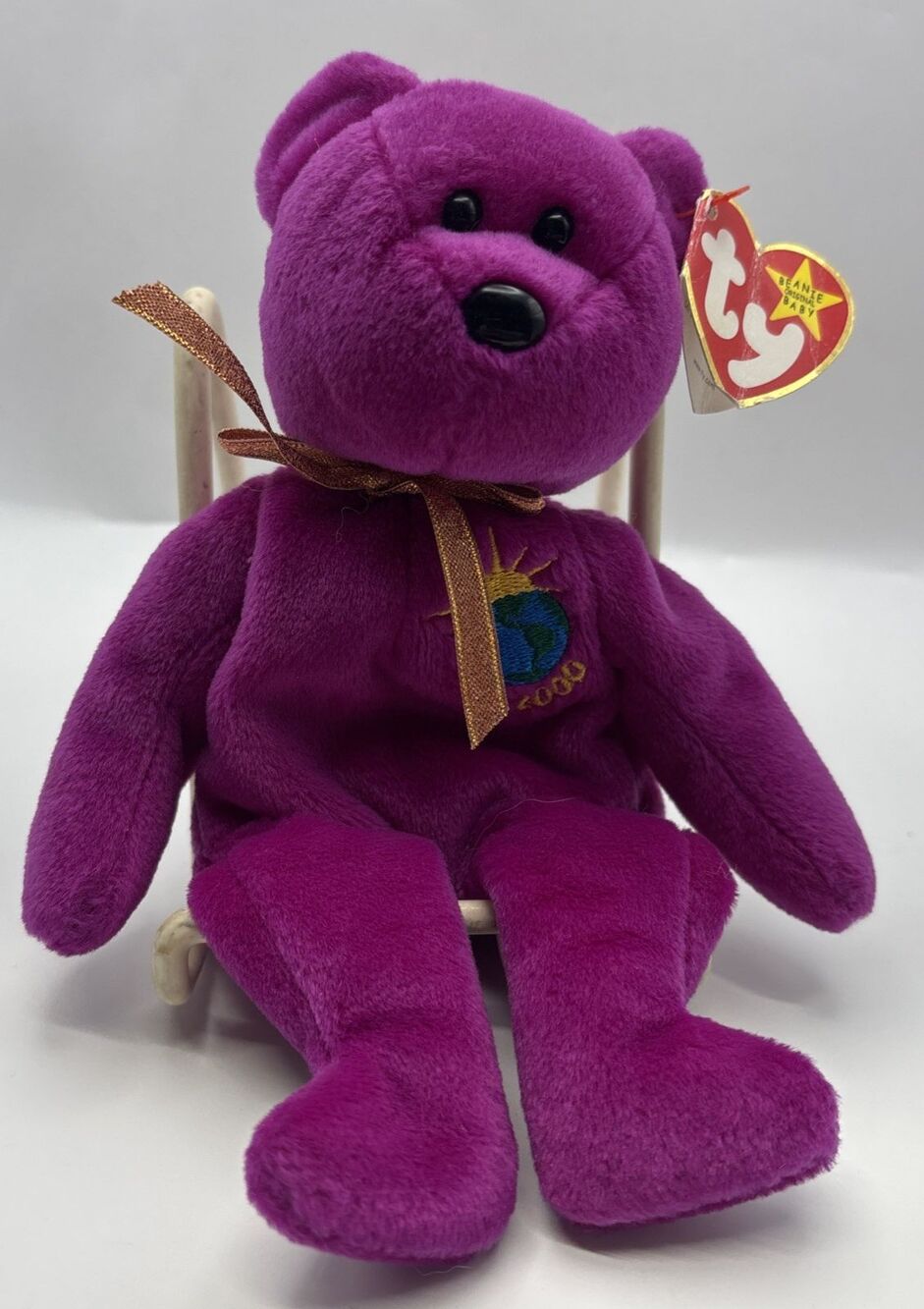 NEW Ty Rare 2000 Millennium Bear, Beanie Baby, Retired With Tag Error